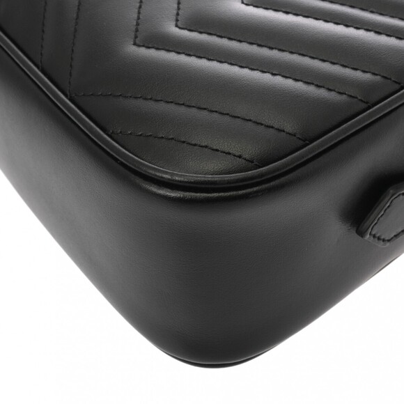 Gucci GG Marmont Quilted Shoulder Bag All Black Leather - Picture 6 of 9